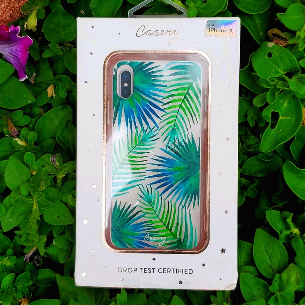 Casery IPhone X Phonecase: Watercolor Palm Leafs